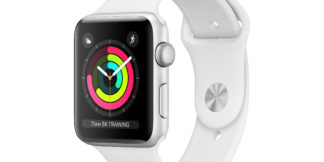 Apple Watch Series 3 42mm Zilverkleurig aluminium - Wit sportbandje